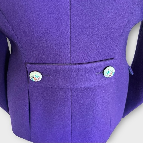 Balenciaga Schoolboy Blazer Purple Velvet Trim – F/W 2007 – Sz 38 Made in Italy - Picture 8 of 16